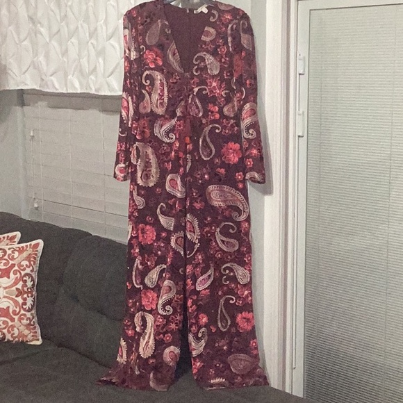 Chelsea & Violet Pants - Floral Paisley Print Jumpsuit